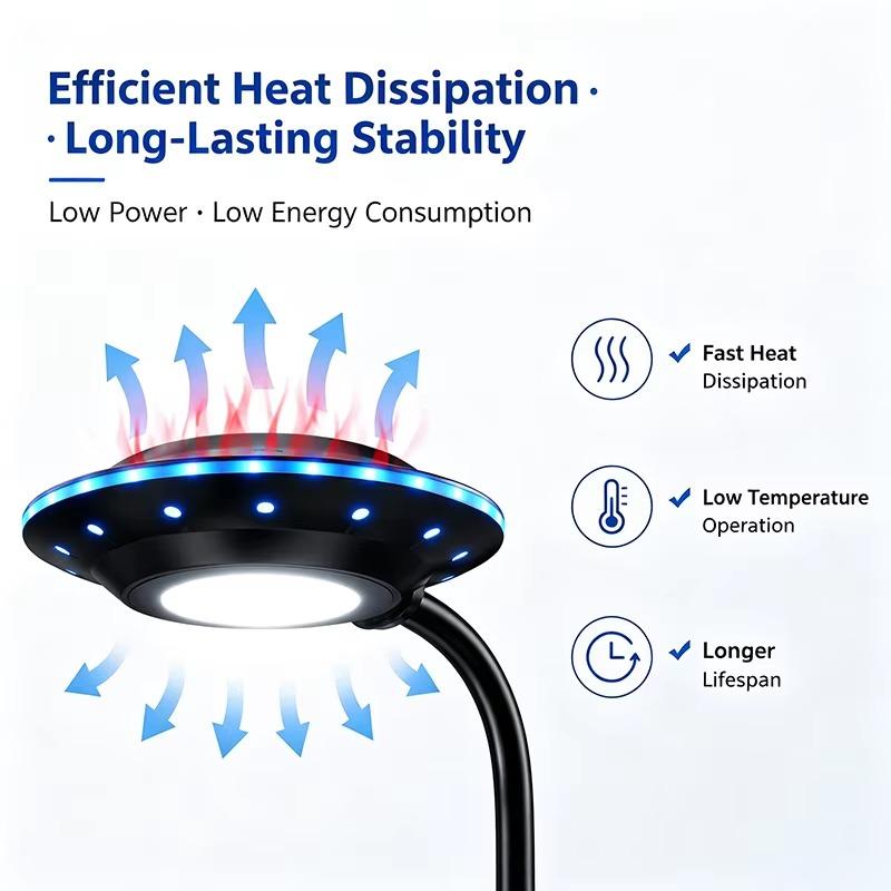 Led Aquarium Light 3-Color Dimmable Spectrum Lamp Clip On Fish Tank Gooseneck Lights Usb 5W Aquatic Plant Lighting Decor