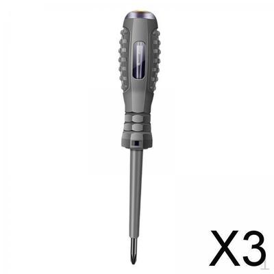 3xVoltage Tester Screwdriver High Bright with Light Indicator Voltage Detect Phillips