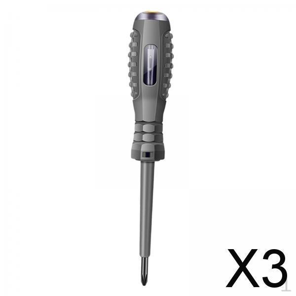 3xVoltage Tester Screwdriver High Bright with Light Indicator Voltage Detect Phillips