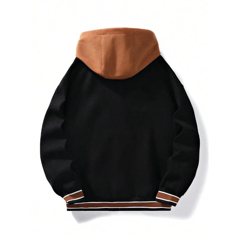 Men's Autumn New Brand All-match Student Letter Hooded Jacket Trendy Women High Quality Varsity Baseball Uniform Jacket