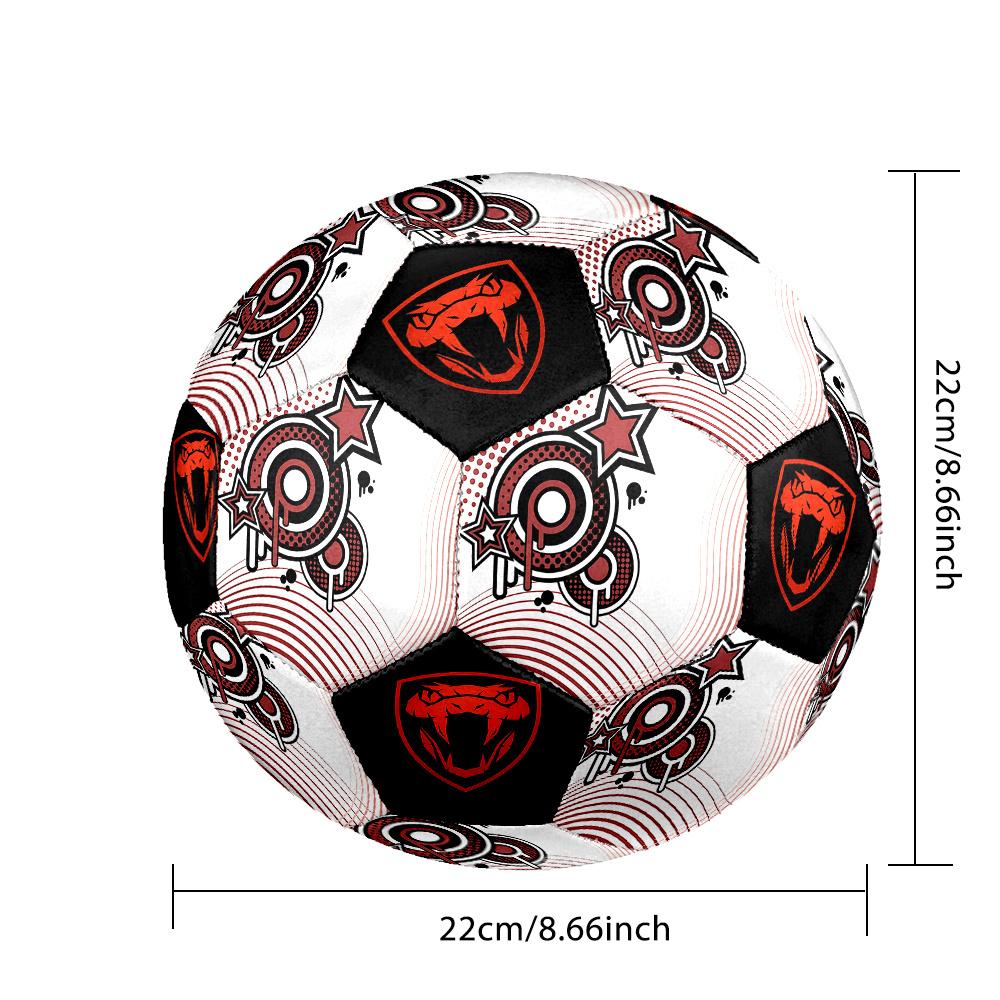 1PC Pop Art Fusion Snake Shield Emblem Soccer Ball Size 5 Football Machine Sewn Indoor/Outdoor Universal Football Gift W47