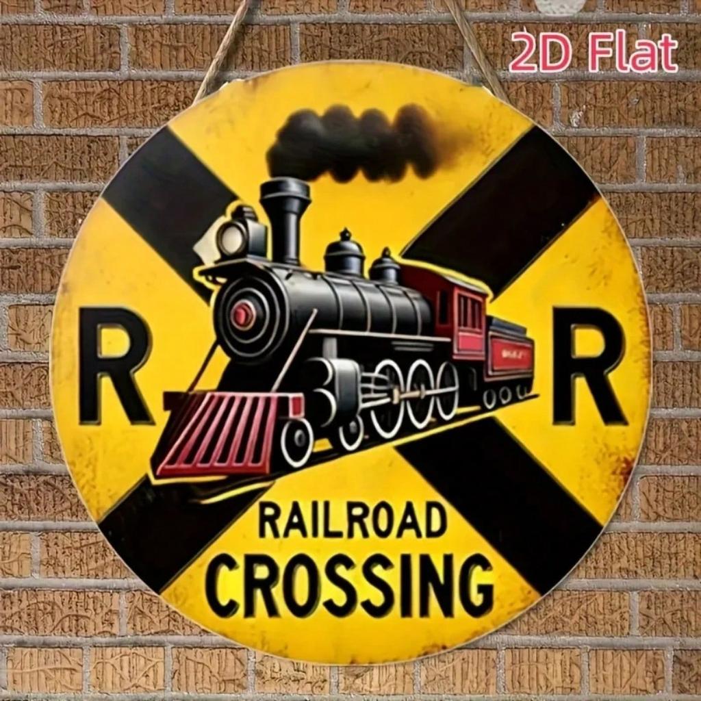 Retro Metal Train Wall Art Antique Aluminum Carving Home Man Cave Decor