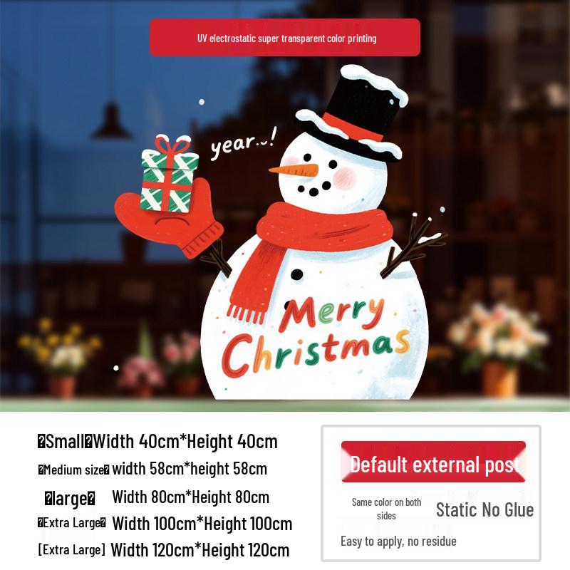 Santa Claus Wall Stickers: Cute Cartoon Christmas Decorations for Windows and Shop Layouts