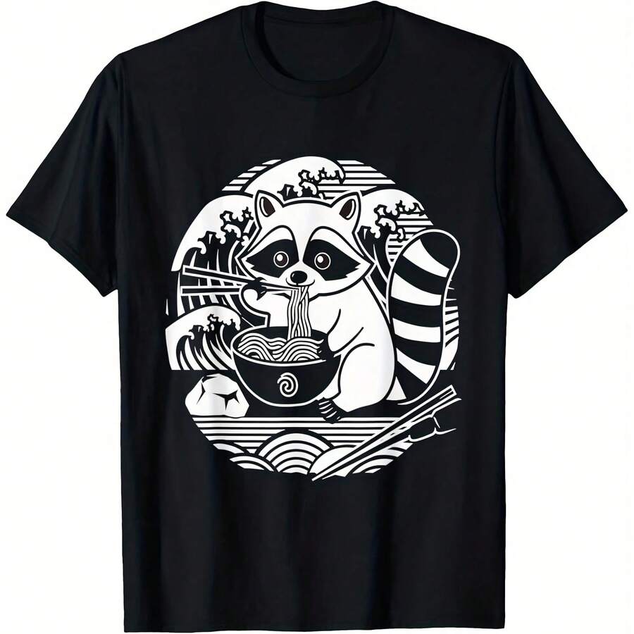 

Kawaii Raccoon Noodle Lover Japanese Ramen Unisex T-Shirt M