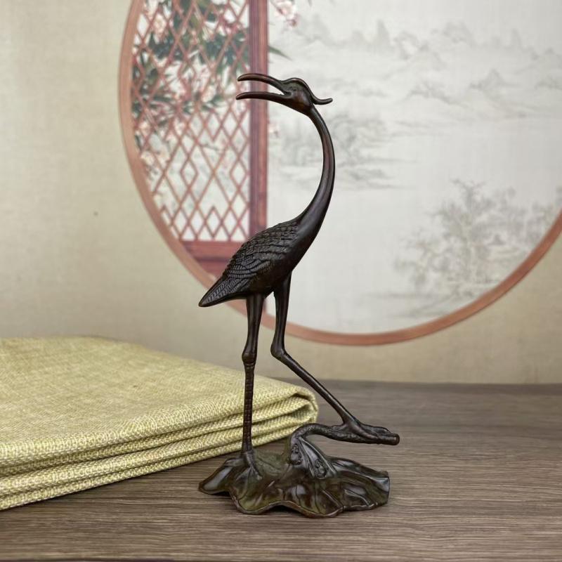 Crane Hanging Furnace Ornament New Chinese Style Home Office Desktop Incense Tea Room Study Supplies