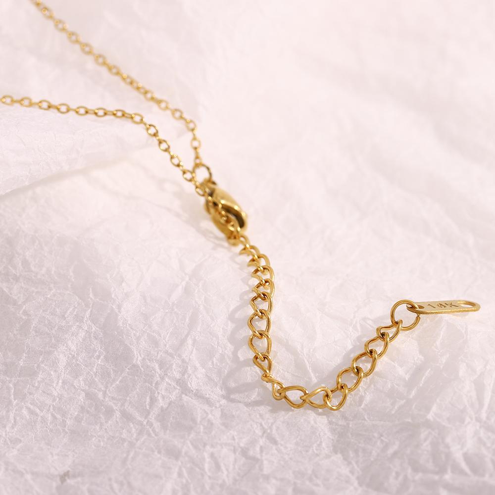 MamacitaSlay 316L Stainless Steel Letter Pendant Necklace Waterproof 18K Gold Plated Neck Jewelry Women's Minimalist Necklace