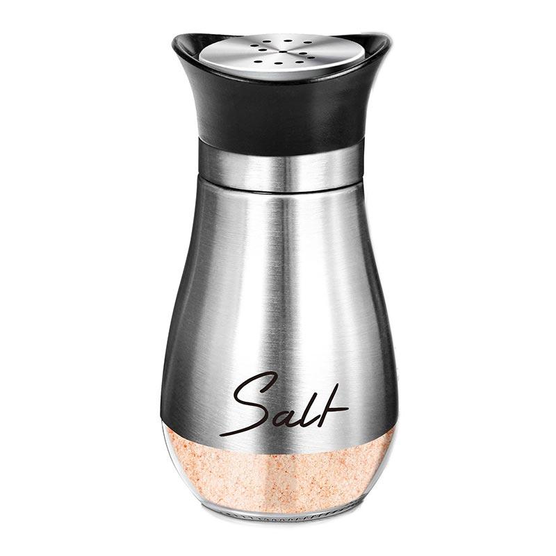 Gewürzflasche aus Edelstahl für die Küche, Salz- und Pfeffermühle aus Glas, Salzmessglas, Haushalts- und Grill-Sprühflasche