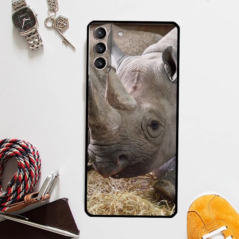 

Чехол для телефона с изображением носорога для Samsung Galaxy S24 Ultra S22 Plus S20 S21 S23 FE Note 20 10 S8 S9 S10 Galaxy S10e