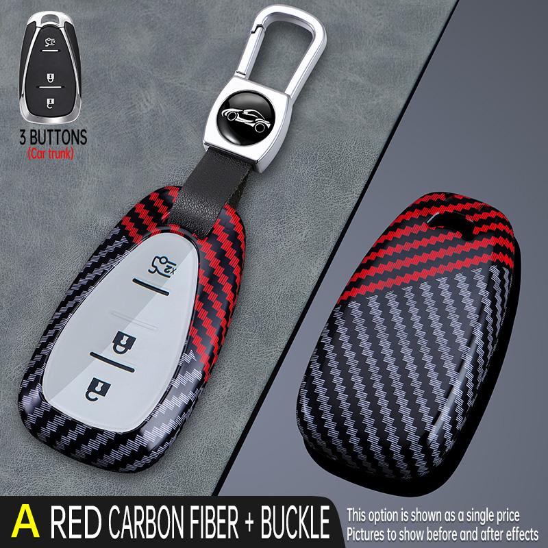 Copritasto in Fibra di Carbonio Custodia Guscio per Chiave Auto Chevrolet Onix Equino Cruze Spark Sonic Camaro Volt Bolt Malibu Blazer Traverse