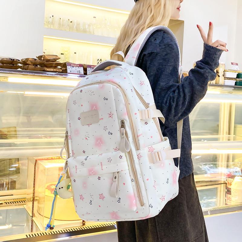 Women's Backpack Student Schoolbag Junior High School High School Large Capacity Star Backpack