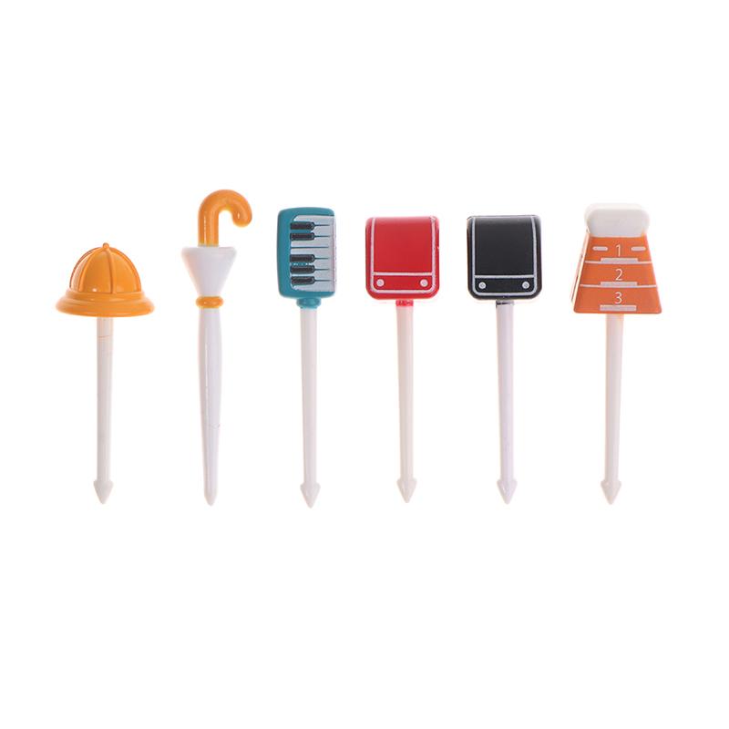 6/7/8/10pcs Mini ChristmasCartoon Fruit Fork Animal Farm Dinosaur Children Snack Cake Dessert Pick Toothpick Bento Lunches Party