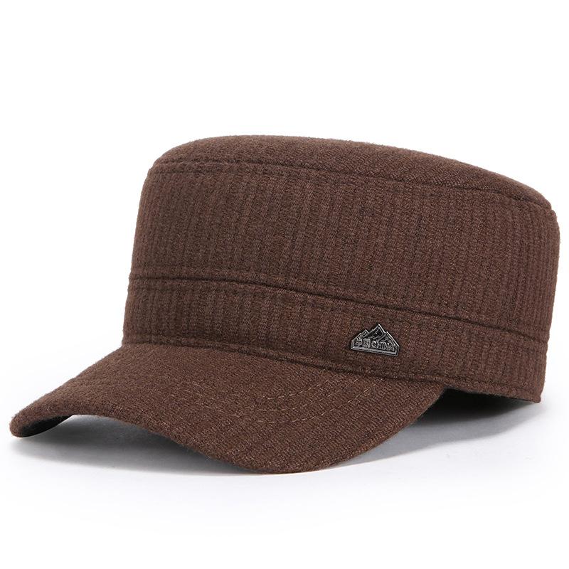 

Мужская зимняя бейсболка для среднего и пожилого возраста, уличная кепка с плоским верхом кофейный