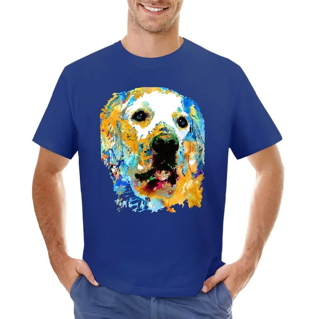 Pure Gold Golden Retriever Art by Sharon Cummings T-shirt anime new edition boys animal print designer t shirt men