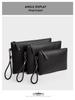 Men's Woven Leather Clutch Wallet - Large Capacity Soft Handbag & Phone Holder