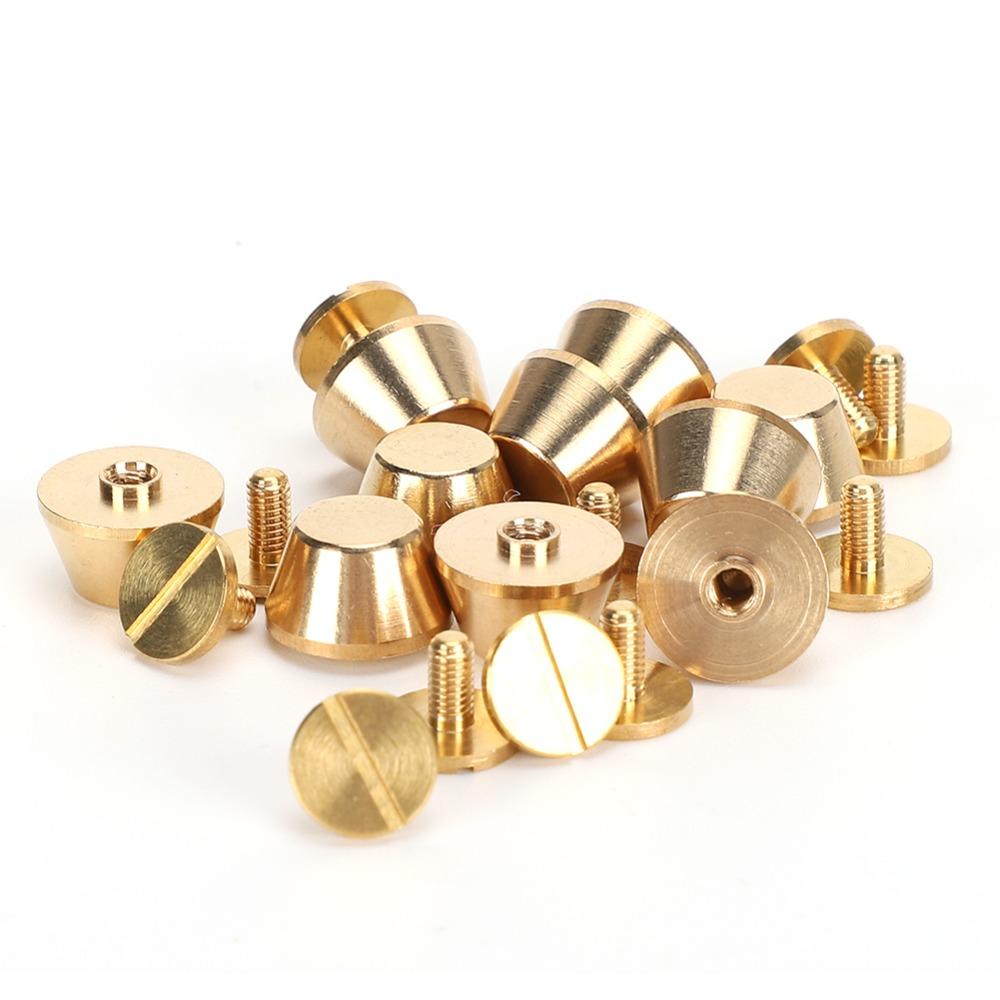 10Pcs Brass Material Flat Stud Rivet Flat Head Design Handbag Rivet Stud  For Purse
