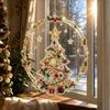 Christmas 2D Flat-Printed Acrylic Christmas Wreath Hanging Ornament Craft Festive Home Window Wall Decor