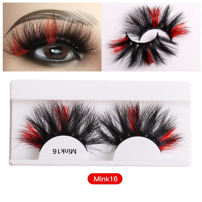 8D Colored Mink Hair False Eyelashes Natural Docile Thick Eyelashes