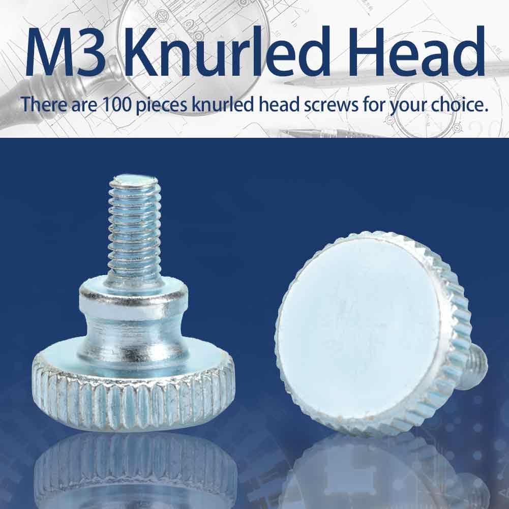100Pcs   Step Double Handle High Head Knurled Screw M3*6