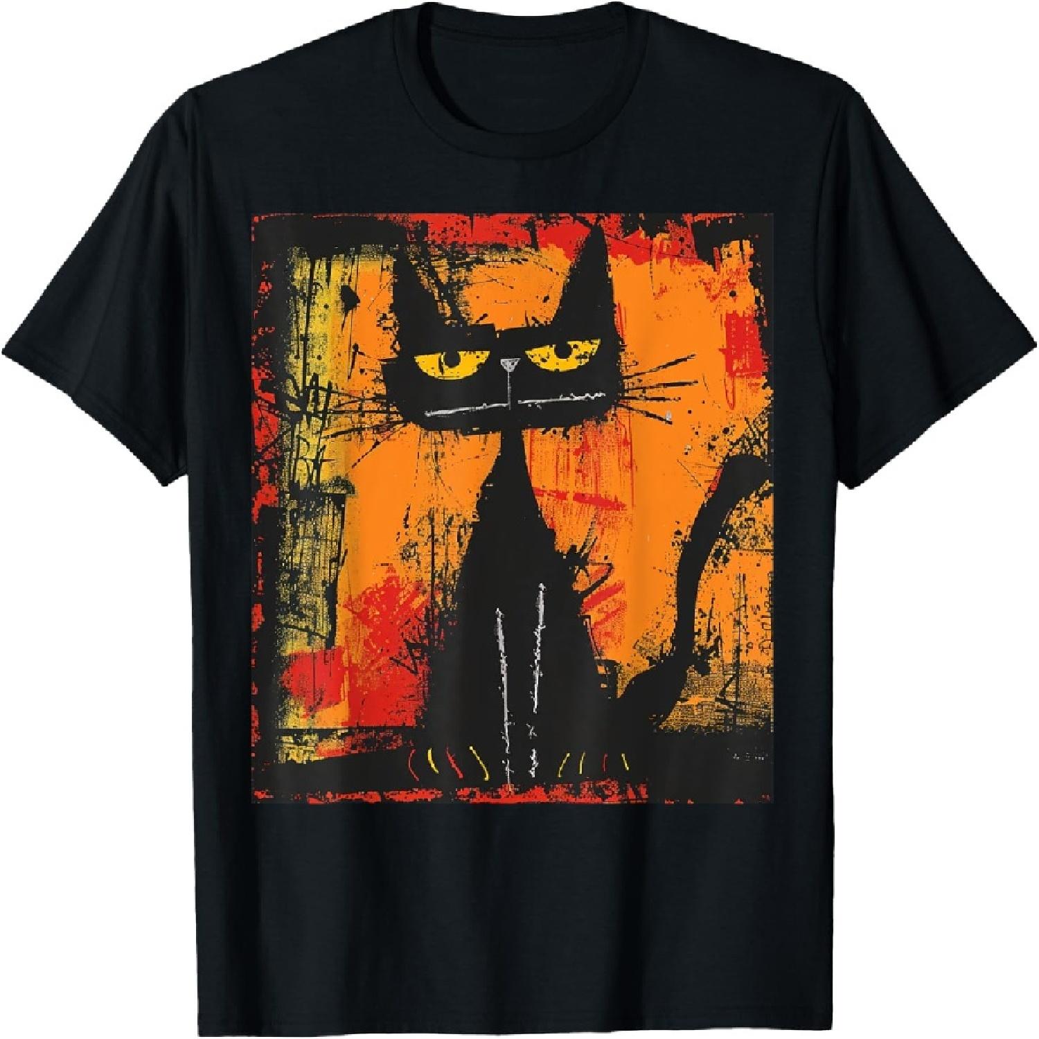 Cat Stylish Abstract Graffiti Art Design Men Women Girls Kids T-Shirt S