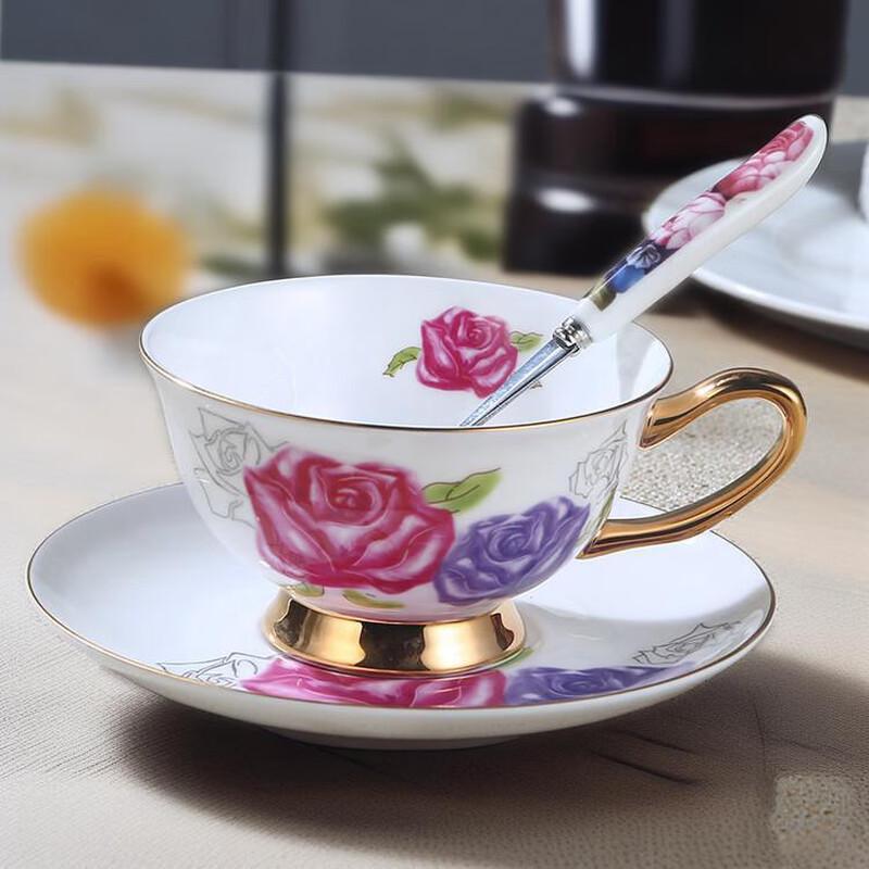 TLXT Heat-Resistant European Style Coffee Cup and Saucer Set