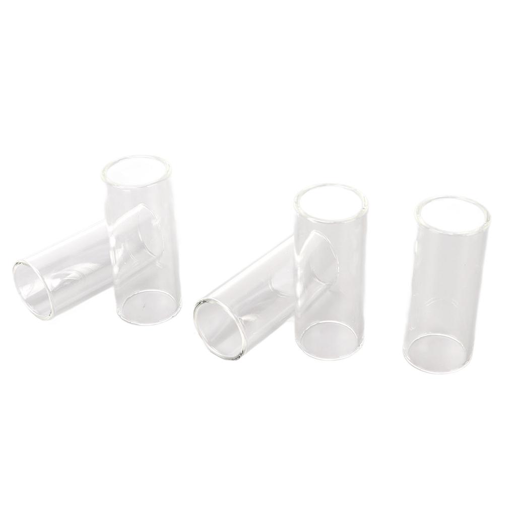 5PCS Electric Guitar Slides Transparent Glass Cylindrical Slide Tone Bar 61MM Length