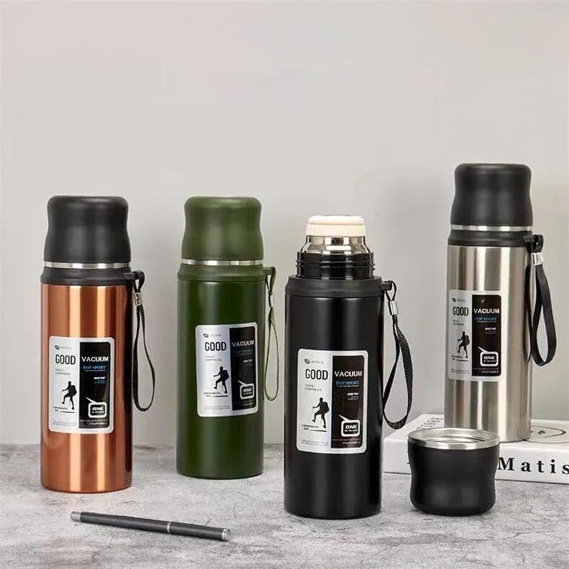 Stainless Steel Thermos Tumbler Leakproof Sports Bottle Insulated Cups Tea Coffee Water Bottles Outdoor Travel Thermal Cups