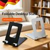 Foldable Aluminum Alloy Mobile Phone Stand Adjustable View Angle Anti Slip Pads For Desktop Watching Office Daily Use