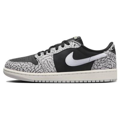 Air 1 Retro Low OG Black Cement Damskie Sneakersy Muślinowy Tech-Grey Biały CZ0775-001