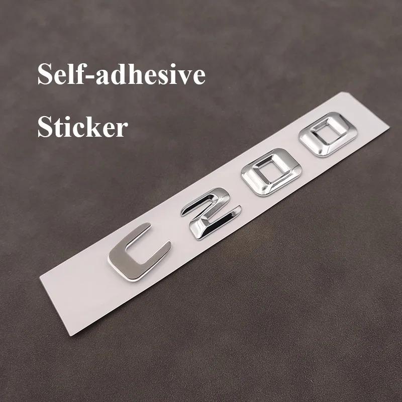 3D ABS Chrome Black C 200 Logo C200 Emblem Letter Sticker Car Rear Trunk Badge For Mercedes Benz C200 W204 W205 W206 Accessories