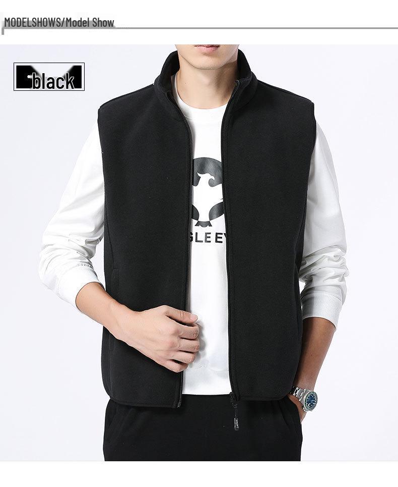 Herren Fleece-gefütterte ärmellose Weste - Herbst/Winter lässige Sport-Außenbekleidung