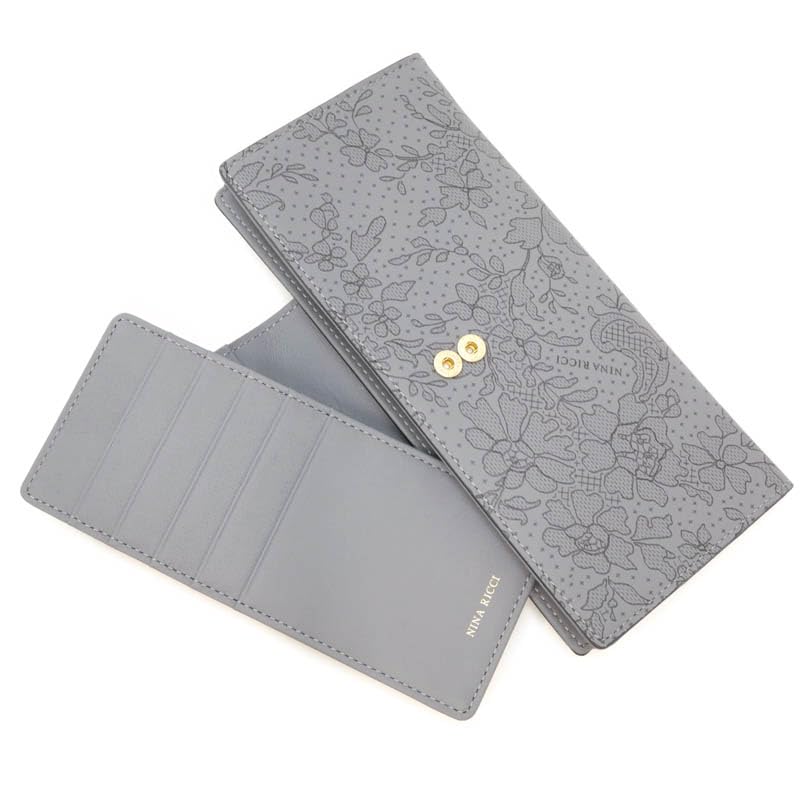 Thin-gusseted long wallet, Dantelle Purse 85-1573, Gray