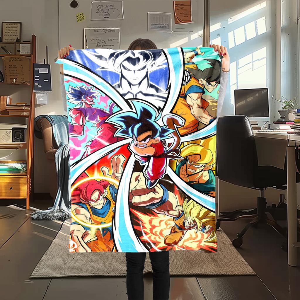 1PC DRAGON BALL  Print Flannel Blanket, High quality All Seasons, Home Decor, Warmth and Comfort, Perfect for Christmas Gifts