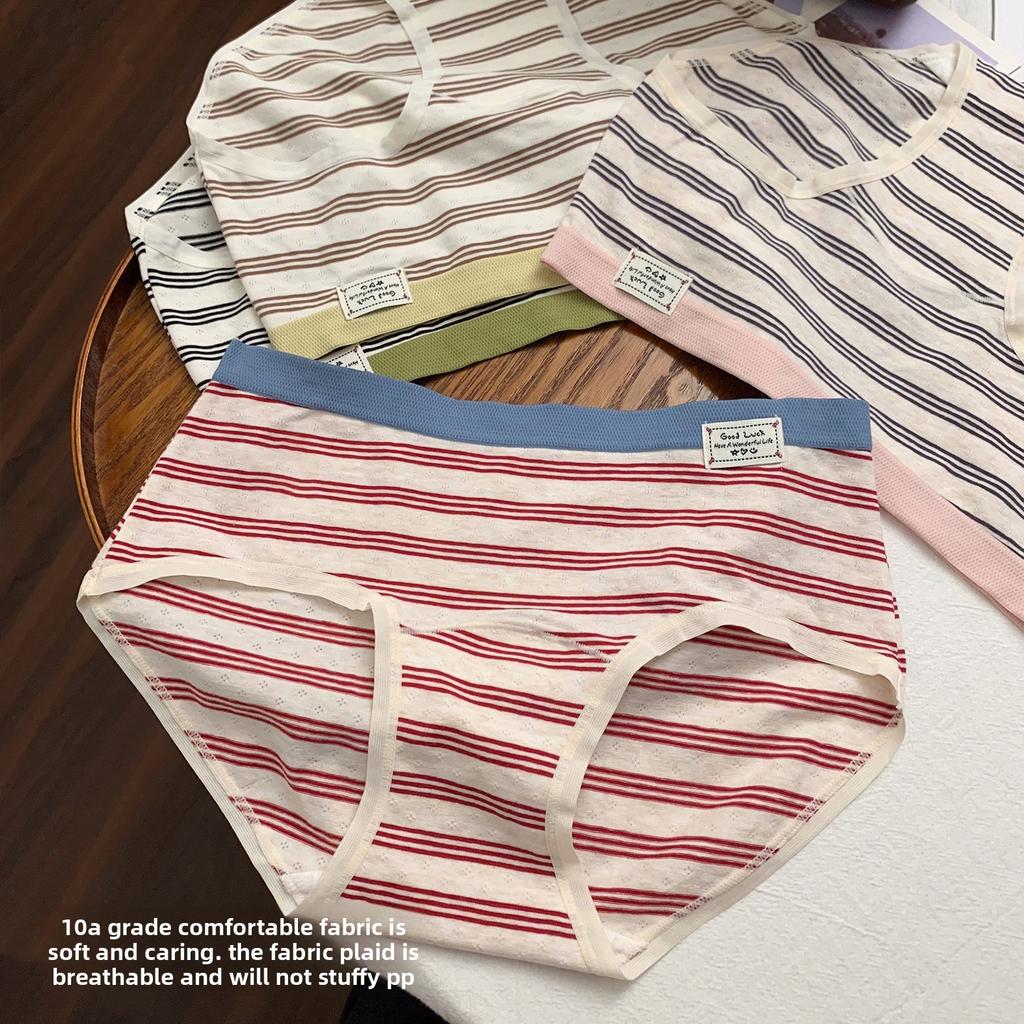 Ladies Spring and Autumn Pure Cotton Comfortable Breathable Sports Wind Waist No Trace Briefs