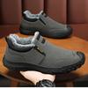 Men Winter Fleece Lined Slip On Outdoor Shoes Non-Slip Thick Rubber Sole Warm Casual Snow Boots Anti-Collision Toe Footwear
