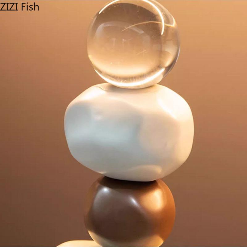 Creative Stone Stacking Statue Ornaments Desk Decoration Abstract Crafts Minimalist Rock Pile Sculpture Room Aesthetic Decor