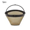 1-5pcs Cone Shape Coffee Filter Mesh Basket Stainless Steel Refillable Gold Mesh Tea Water separator Reusable Coffee Filters