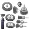 9Pcs/set Steel Wire Brush Rotary Tool Drill Brushes Metal Polishing Grinding Grinder Rotary Wheel Electric Tool Accessories