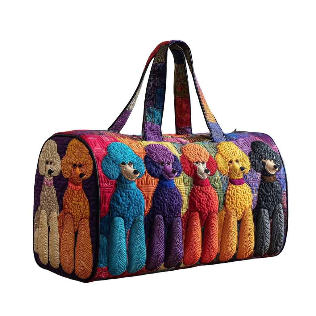 3D Puppy Series Quilted Pleated Cotton Travel Bag Fashion Printed Women's Yoga Bag Handbag