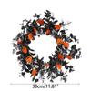12 Inch Halloween Decorations Wreath with Pumpkin Dead Branches Front Door Wreath Outdoor Window Wreath Decor