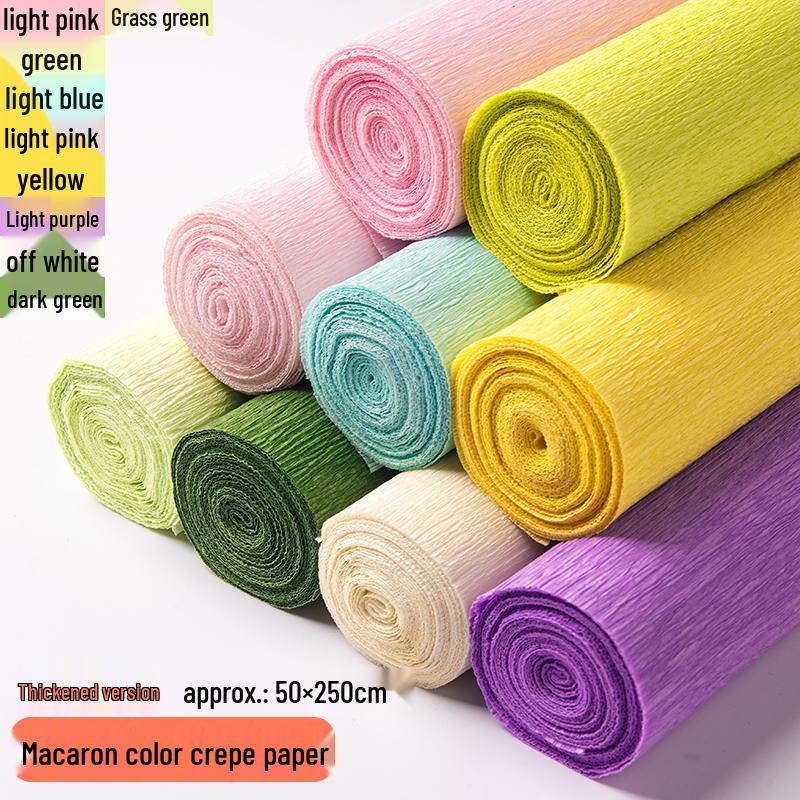 Packung dickes grünes Krepppapier für handgefertigte 3D-Blumen, ideal für Bastelarbeiten in Grundschule und Kindergarten