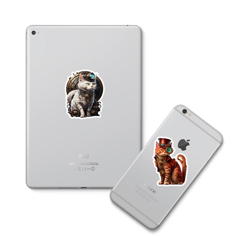 10/50pcs Steampunk Cat Stickers Graffiti Stickers for DIY Luggage Laptop Skateboard Motorcycle Bicycle Stickers