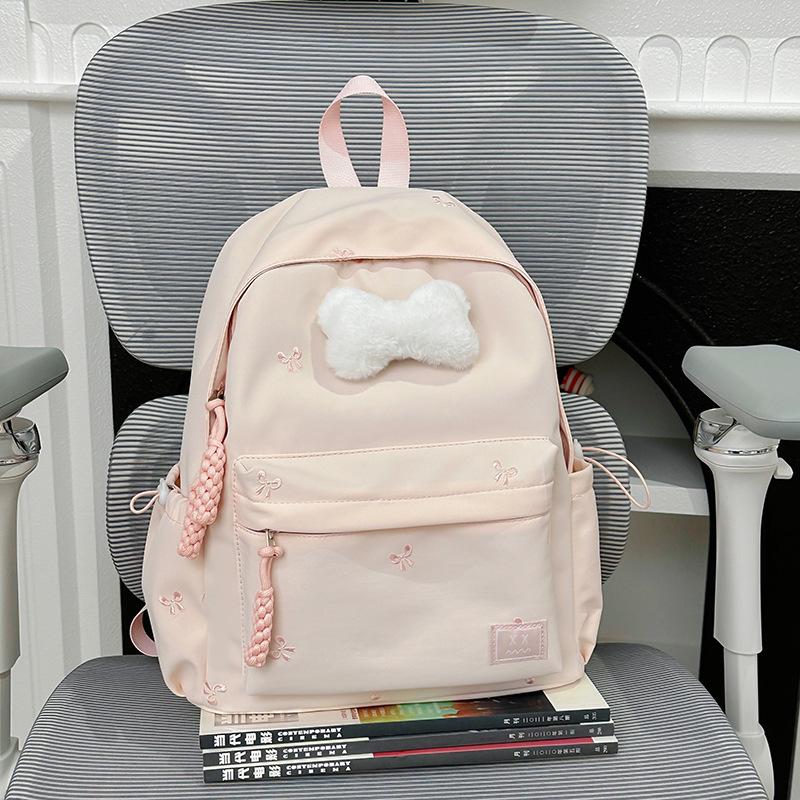 Schoolbag New Japanese Schoolbag Women's Simple Fresh and Versatile Junior High School Students Ins Bow Backpack Casual Backpack