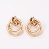 European and American exaggerated earrings, personality geometry, large circle metal trendy temperament, double-layer hollow tube earrings