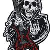 Skull Embroidery Patches Iron On Clothes Jeans Motorcycle Biker Punk Appliques Badge Stripe Sticker Diy