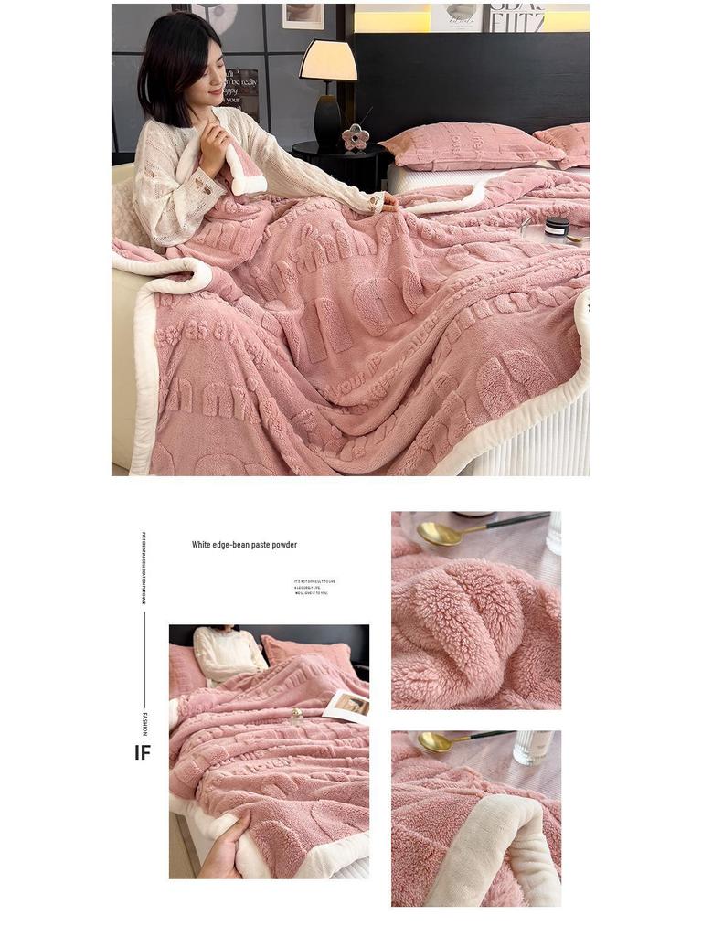 Class A Carved Winter Coral Fleece Blanket - Warm, Multifunctional Gift Blanket