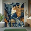 1Pc Cat Shower Curtain Warrior Cat House Pattern Japanese Style Cartoon Animal Shower Curtain With 12 Hooks Easy To Install Size