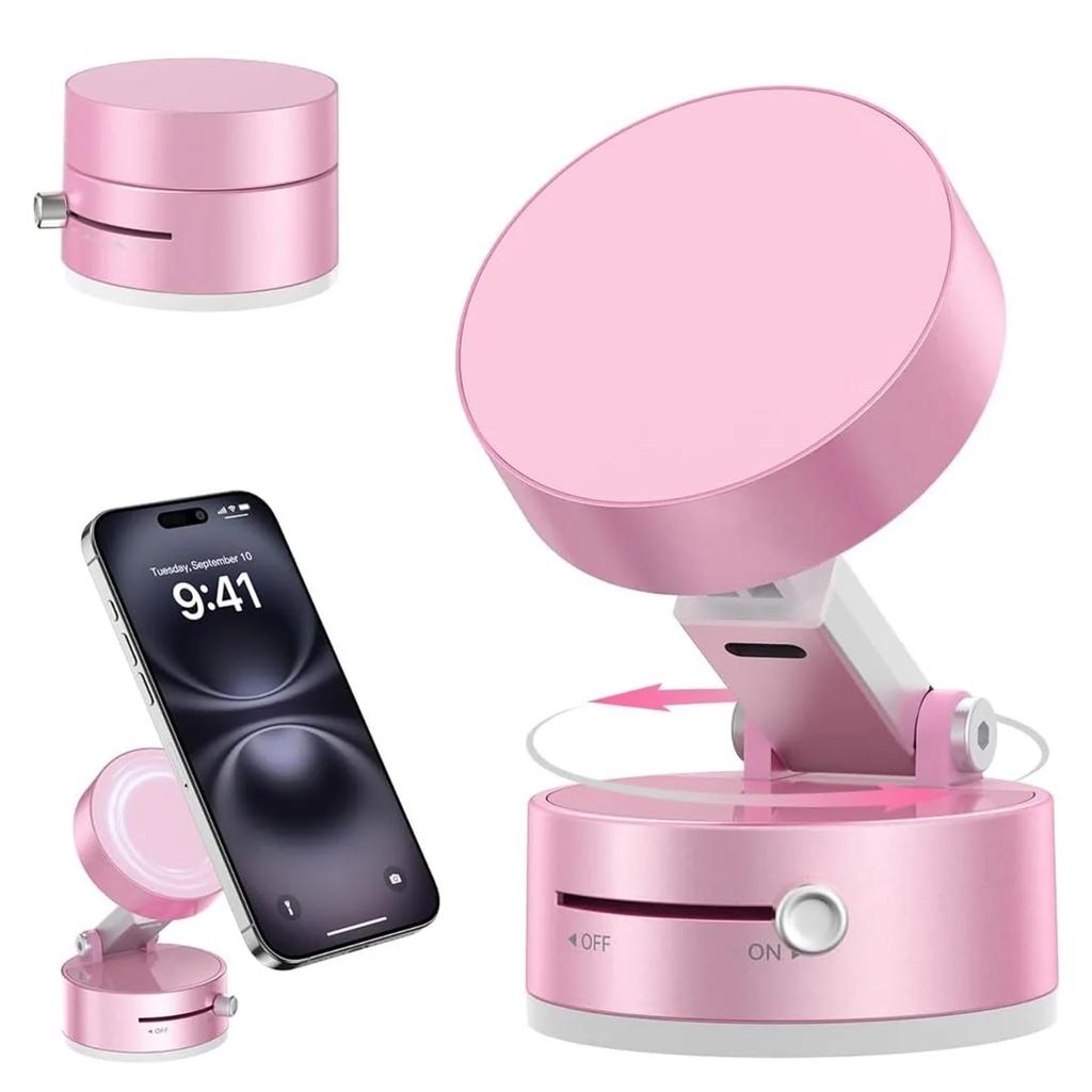 Fold Car Vacuum Suction Magnetic Phone Holder Car Phone Stand Mount For Magsafe iPhone 16 15 14 13 12 360° Rotation Suction Cup