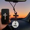 Daily Bible Verse Rearview Mirror Cross Ornament –Cross for Car Mirror Hanging Ornament with ‘I Am with You Always’ Medallion, Christian Gift