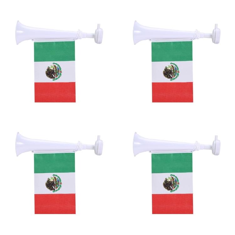 4Pcs/pack Festive Cheering Horns Soccer Event Flag Exciting Addition Toy for Sports Or Birthday Party Sports Game