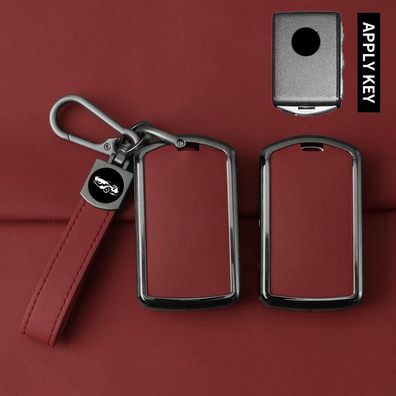 Metal Leather Car Key Case Cover For Volvo S60 S90 Xc40 Xc60 Xc90 V60 V90 C40 Polestar 1 Polestar 2 Protector Protector Keychain